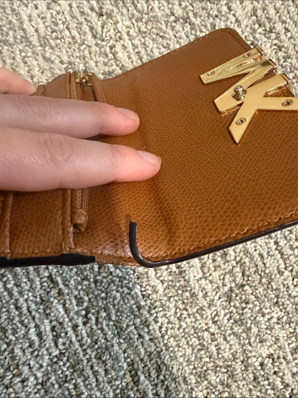 Michael Kors Brown Leather MK Logo Small Wallet
